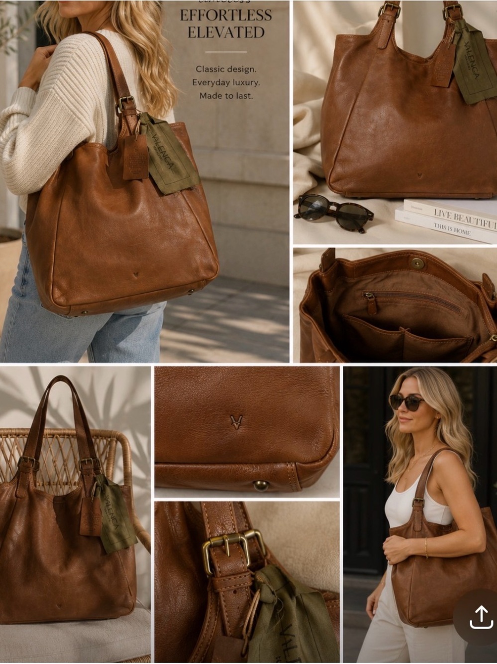Women's Brown Leather Shoulder Bag - Effortless Elevated Carry